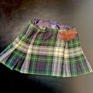 Ralph Lauren green plaid pleated skirt 2T